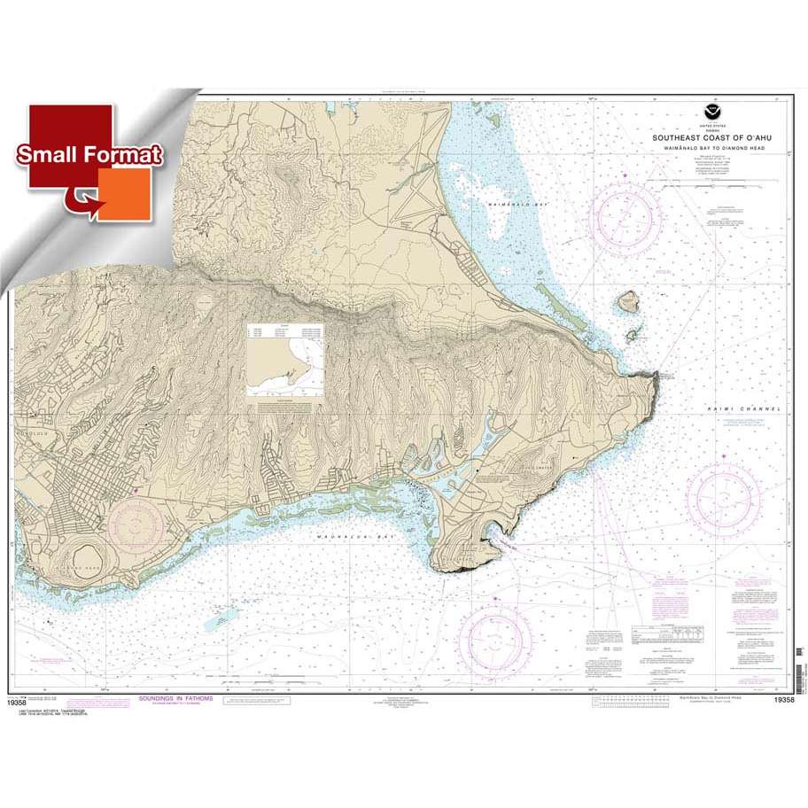 NOAA Chart 19358: Southeast Coast of O'ahu Waimanalo Bay to Diamond Head - Life Raft Professionals