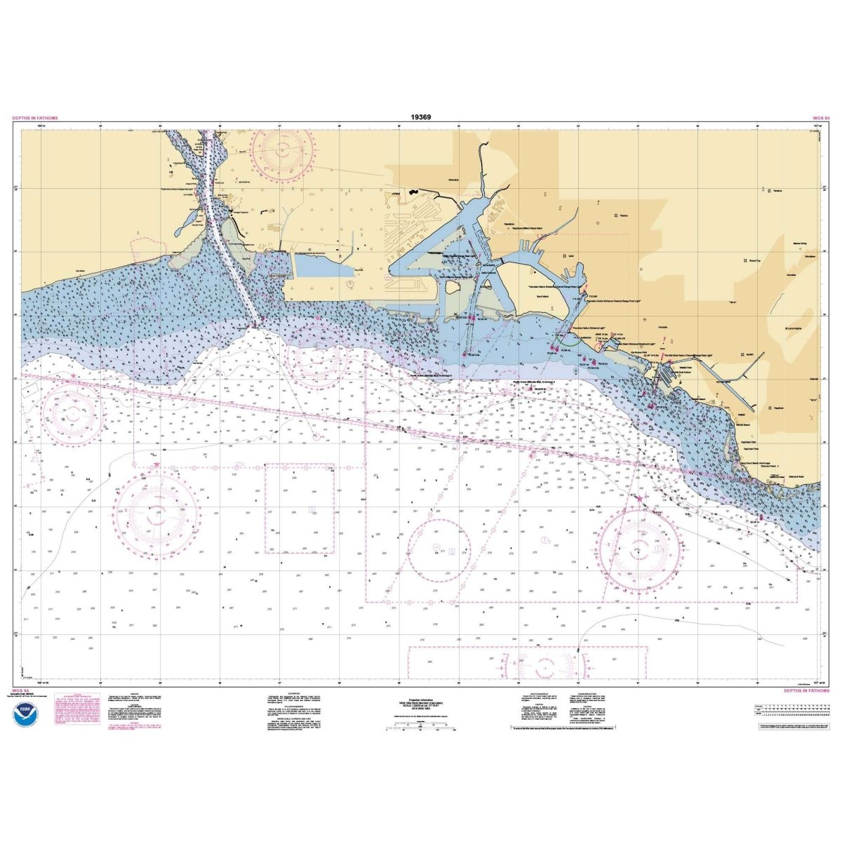 NOAA Chart 19369: O'ahu South Coast Approaches to Pearl Harbor - Life Raft Professionals
