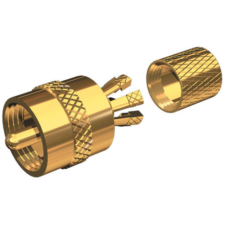 Shakespeare PL-259-CP-G - Solderless PL-259 Connector for RG-8X or RG-58/AU Coax - Gold Plated [PL-259-CP-G] - Life Raft Professionals