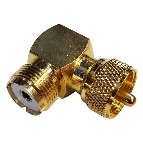 Shakespeare Right Angle Connector - PL-259 to SO-239 Adapter [RA-259-239-G] - Life Raft Professionals