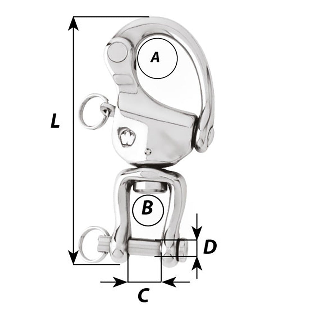 Wichard HR Snap Shackle With Clevis Pin Swivel - 120mm Length - 4-23/32" - Life Raft Professionals