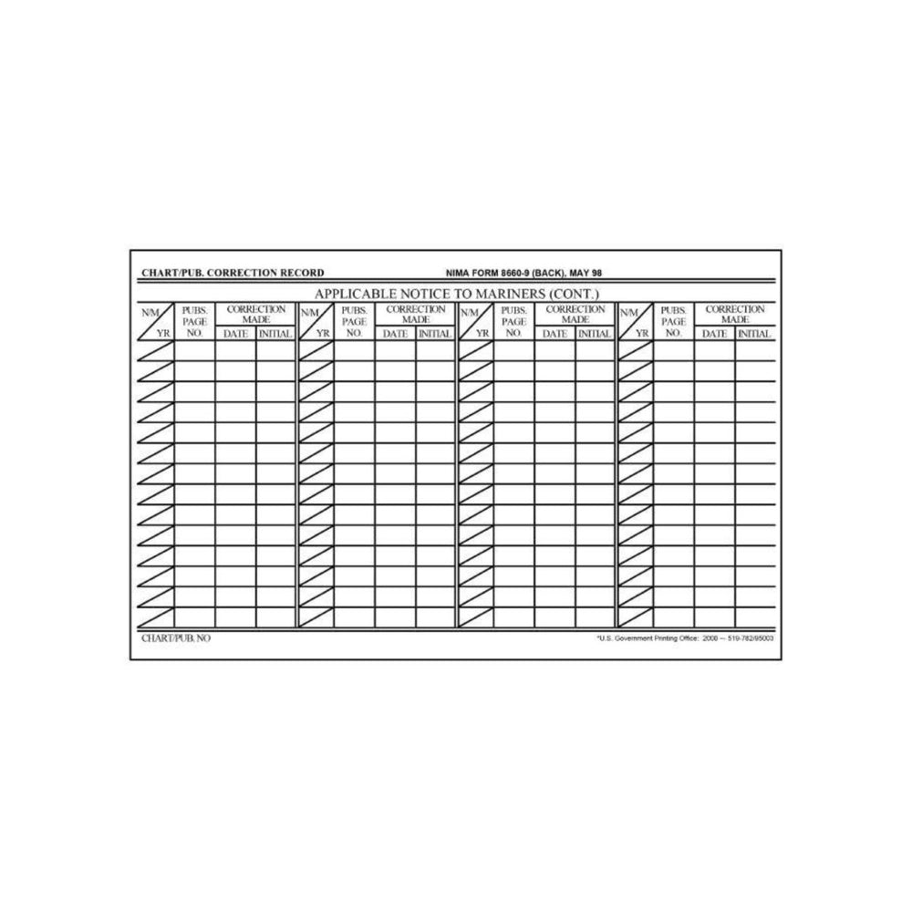 Chart Correction Request Pdf Chart Correction Cards NIMA Form 8660-9 (100 pack) – Life Raft ...