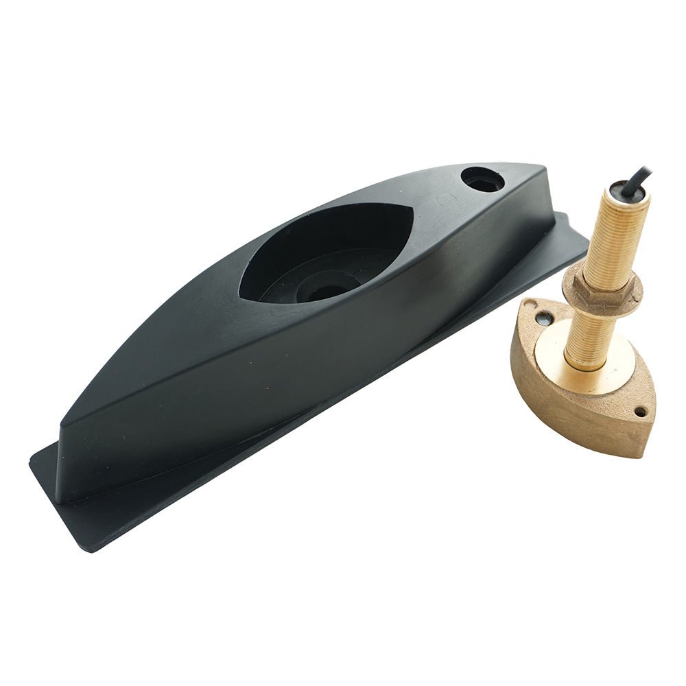Echonautics Bronze Stem Thru - Hull CW Dual - Frequency Transducer w/Fairing Block - 600W, 50/200 kHz - Life Raft Professionals