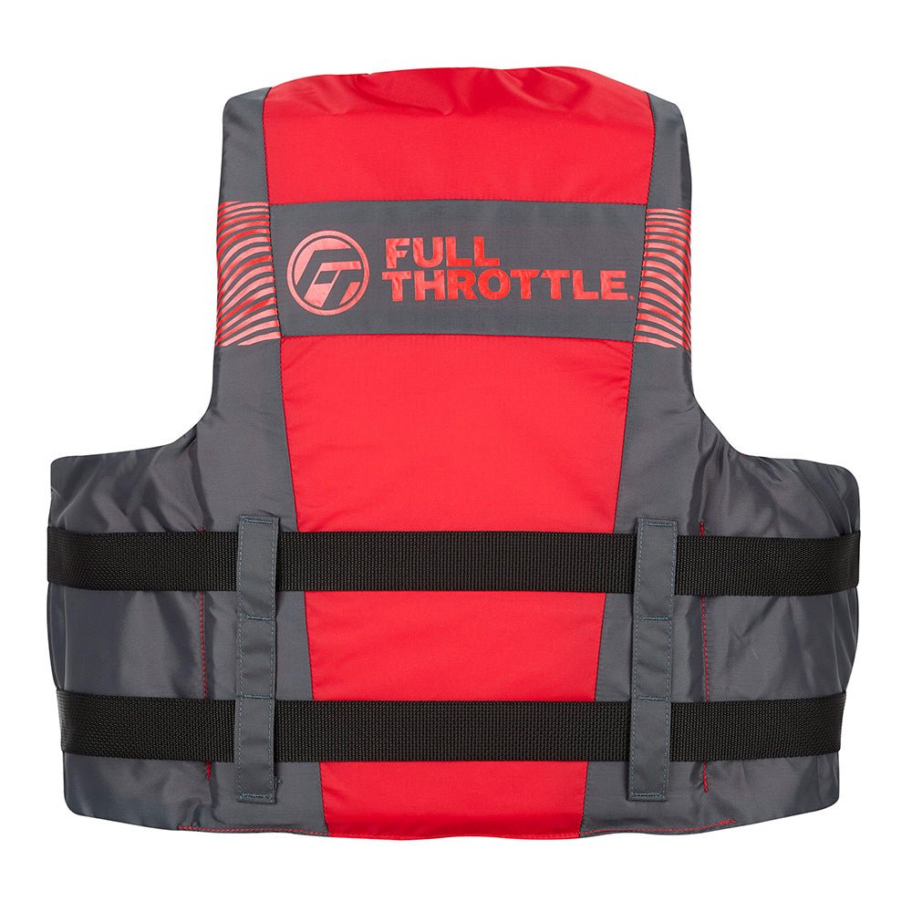 Full Throttle Adult Nylon Life Jacket - L/XL - Black/Red - Life Raft Professionals