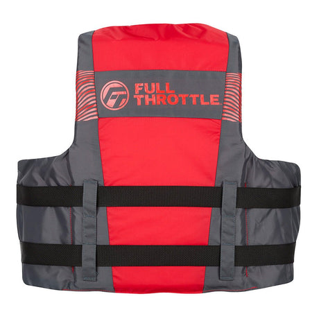 Full Throttle Adult Nylon Life Jacket - L/XL - Black/Red - Life Raft Professionals