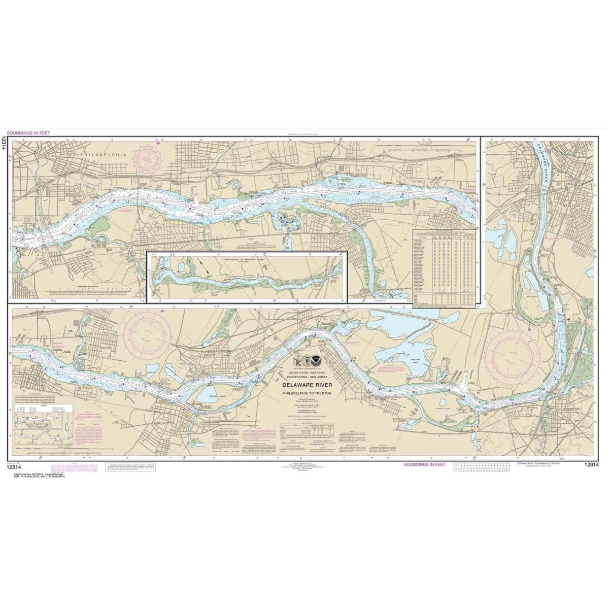 Historical NOAA Chart 12314: Delaware River Philadelphia to Trenton - Life Raft Professionals