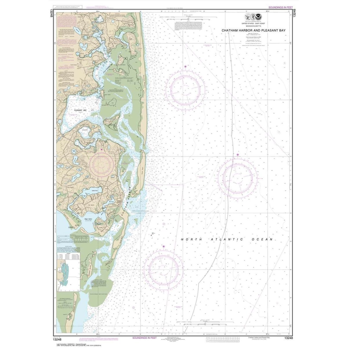 Historical NOAA Chart 13248: Chatham Harbor and Pleasant Bay - Life Raft Professionals