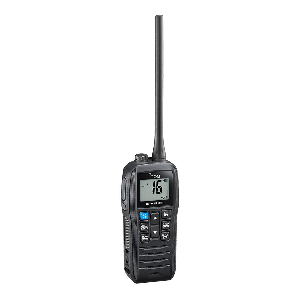 Icom M25 EVO Handheld VHF Radio - Black - Life Raft Professionals
