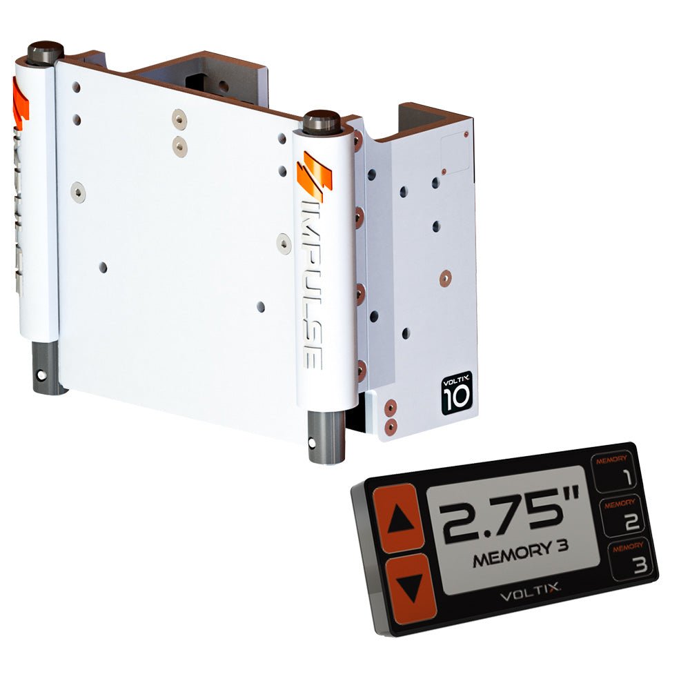 IMPULSE XL 10" Set Back Electric Jack Plate w/Smart Control - White Cerakote - Life Raft Professionals