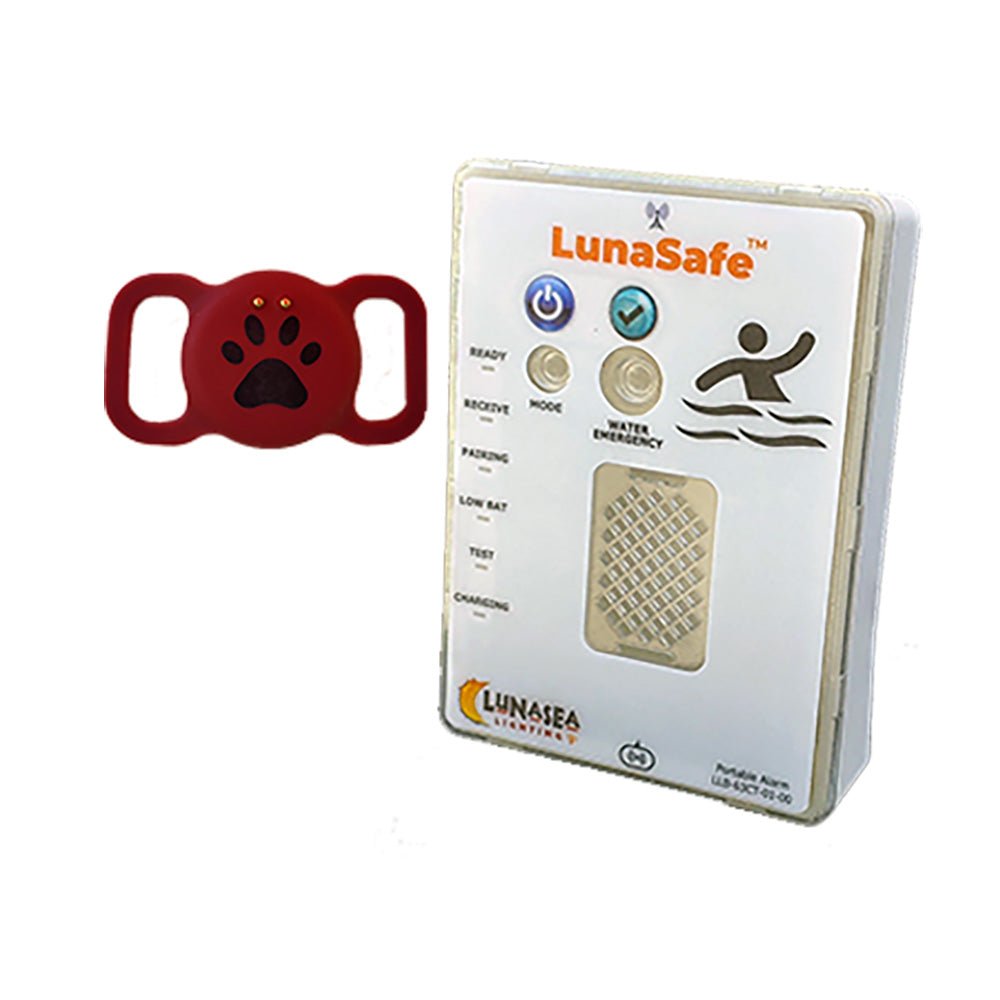 Lunasea Water Activated Pet Safety RF Transmitter w/Rechargeable Alarm Receiver - Red - Life Raft Professionals