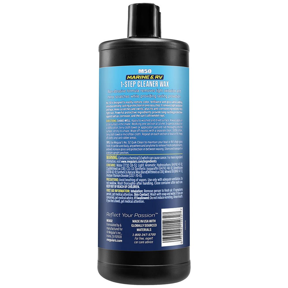 Meguiar's 50 Boat/RV Cleaner Wax - Liquid 32oz - Life Raft Professionals