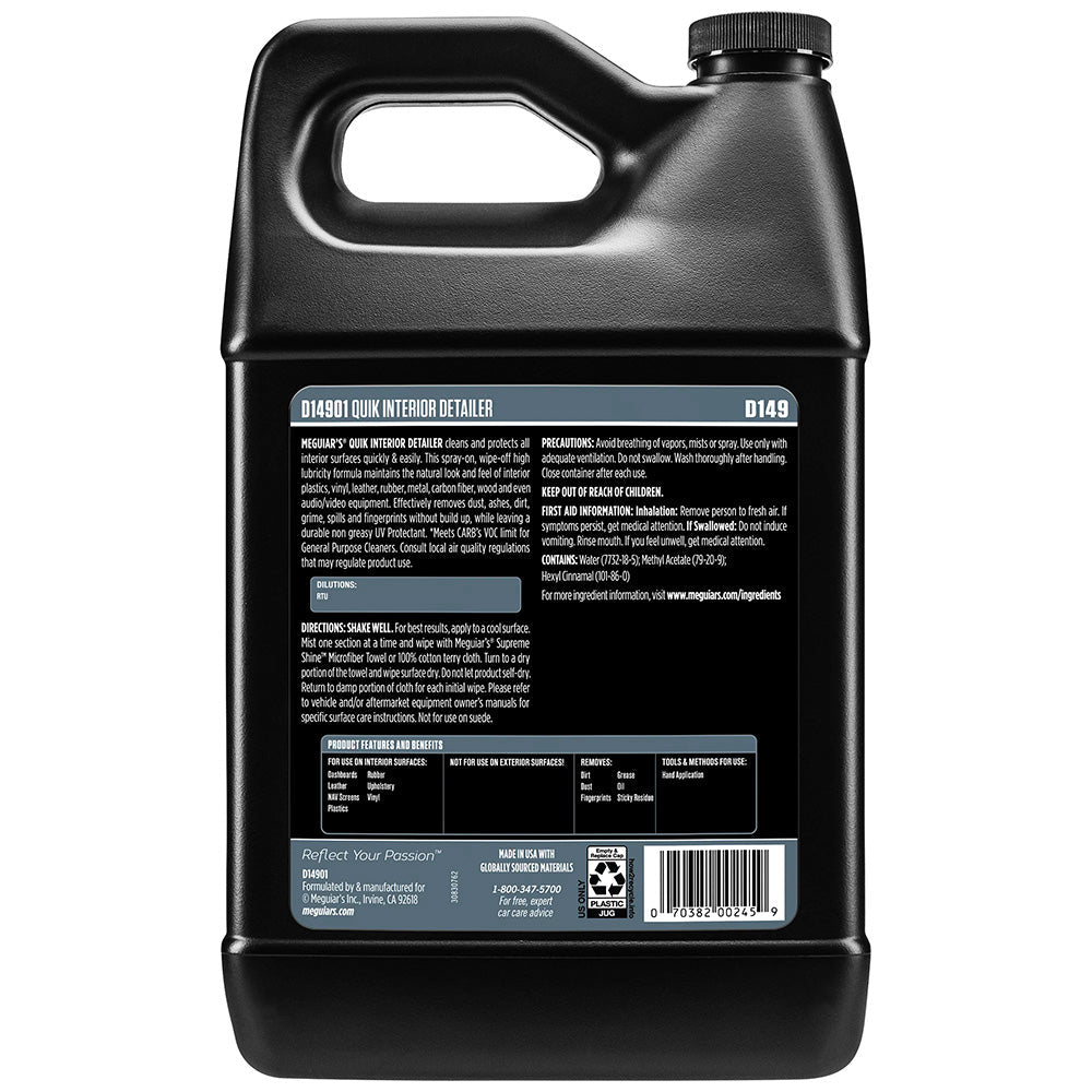 Meguiar's Quik Interior Detailer - 1 Gallon - Life Raft Professionals