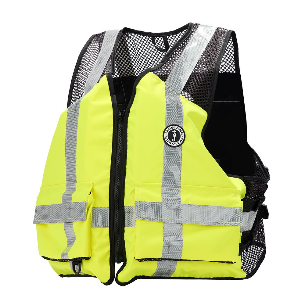 Mustang Industrial Mesh Vest - Hi - Vis Fluorescent Yellow Green - 4XL/5XL - Life Raft Professionals