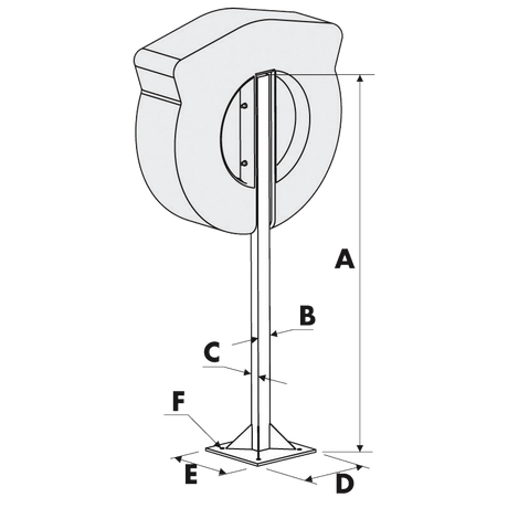 Pole for Mounting Lifebuoy Ring Container with Door - Life Raft Professionals
