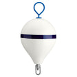 Polyform 17" CM Mooring Buoy w/Steel Iron - White Blue Stripe - Life Raft Professionals