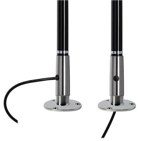 Scout 4' Black VHF Antenna 3dB Stainless Steel Ferule w/5M RG - 58 Includes PL - 259 - Life Raft Professionals