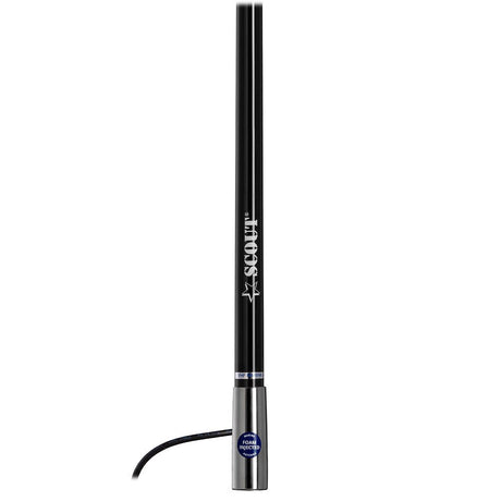 Scout 4' Black VHF Antenna 3dB Stainless Steel Ferule w/5M RG - 58 Includes PL - 259 - Life Raft Professionals