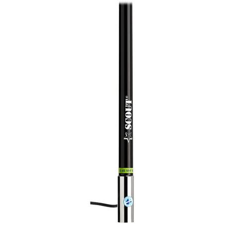Scout 8' Black VHF Antenna 6dB Heavy Stainless Steel Ferrule w/6M RG - 8x Includes PL - 259 Heavy Duty Offshore Antenna KS - 43 - Life Raft Professionals