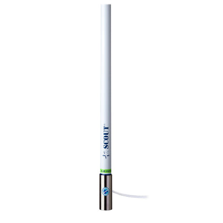 Scout 8' White VHF Antenna 6dB Heavy Stainless Steel Ferrule w/6M RG - 8x Includes PL - 259 Heavy Duty Offshore Antenna KS - 43 - Life Raft Professionals