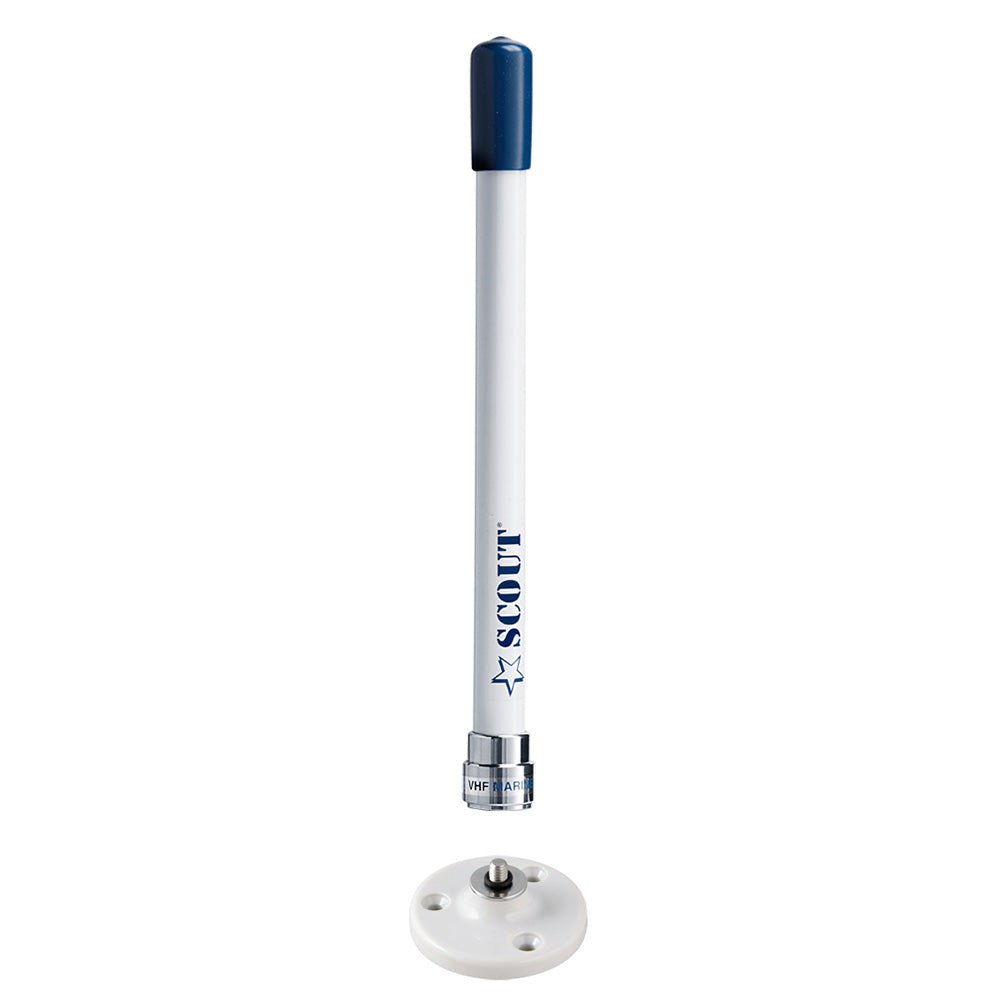 Scout 9" Stubby White VHF Antenna w/Quick Mount Includes 5M RG - 58, Mount Integrated Connector KS - 10 - Life Raft Professionals