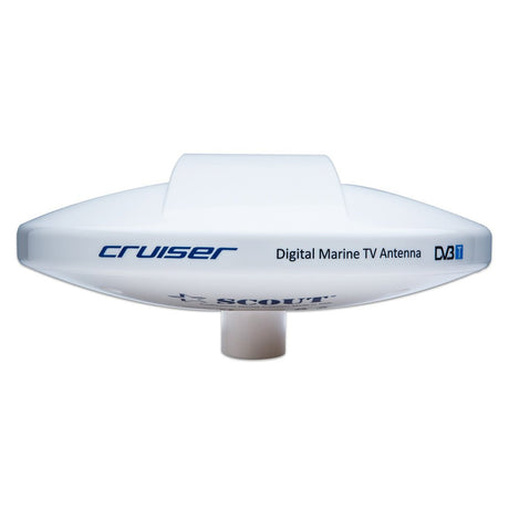 Scout Cruiser 10" White TV Antenna Omnidirectional w/20M, 75 ohms, Cable - Life Raft Professionals