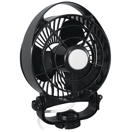 SEEKR by Caframo Maestro 12V 3-Speed 6" Marine Fan w/LED Light - Black - Life Raft Professionals