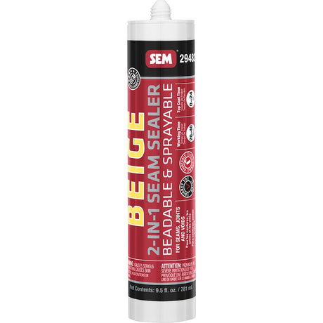 SEM 2 - IN - 1 Seam Sealer - 9.5oz Tube - Beige - Life Raft Professionals