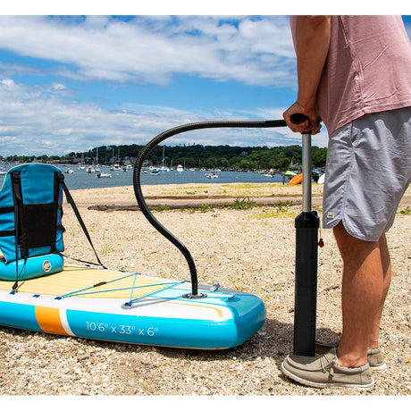 Solstice Watersports 10'6" Rambler Inflatable Stand - Up Paddleboard/Kayak 2 - In - 1 Kit w/Seat Convertible Paddle - Orange - Life Raft Professionals