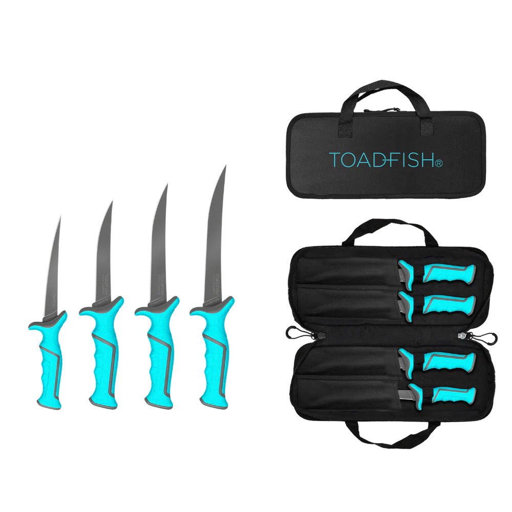 Toadfish Fixed Filet Knife Set - 4 Knives - 5, 6, 7 8 Fixed Knives - Life Raft Professionals