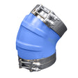 Trident Marine ID 45 Degree Blue Silicone Molded Wet Exhaust Elbow w/4 T - Bolt Clamps - Life Raft Professionals