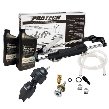 Uflex PROTECH 2.1 Front Mount Tilt OB Hydraulic System - Includes UP28T Helm Pump, Oil, UC128TS - 2 Cylinder, X52 Tilt - No Hoses - Life Raft Professionals