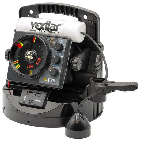 Vexilar FLX - 28 Pro Pack Elite Fishing System w/Pro View Ice - Ducer Vexilar Lithium Battery - Life Raft Professionals