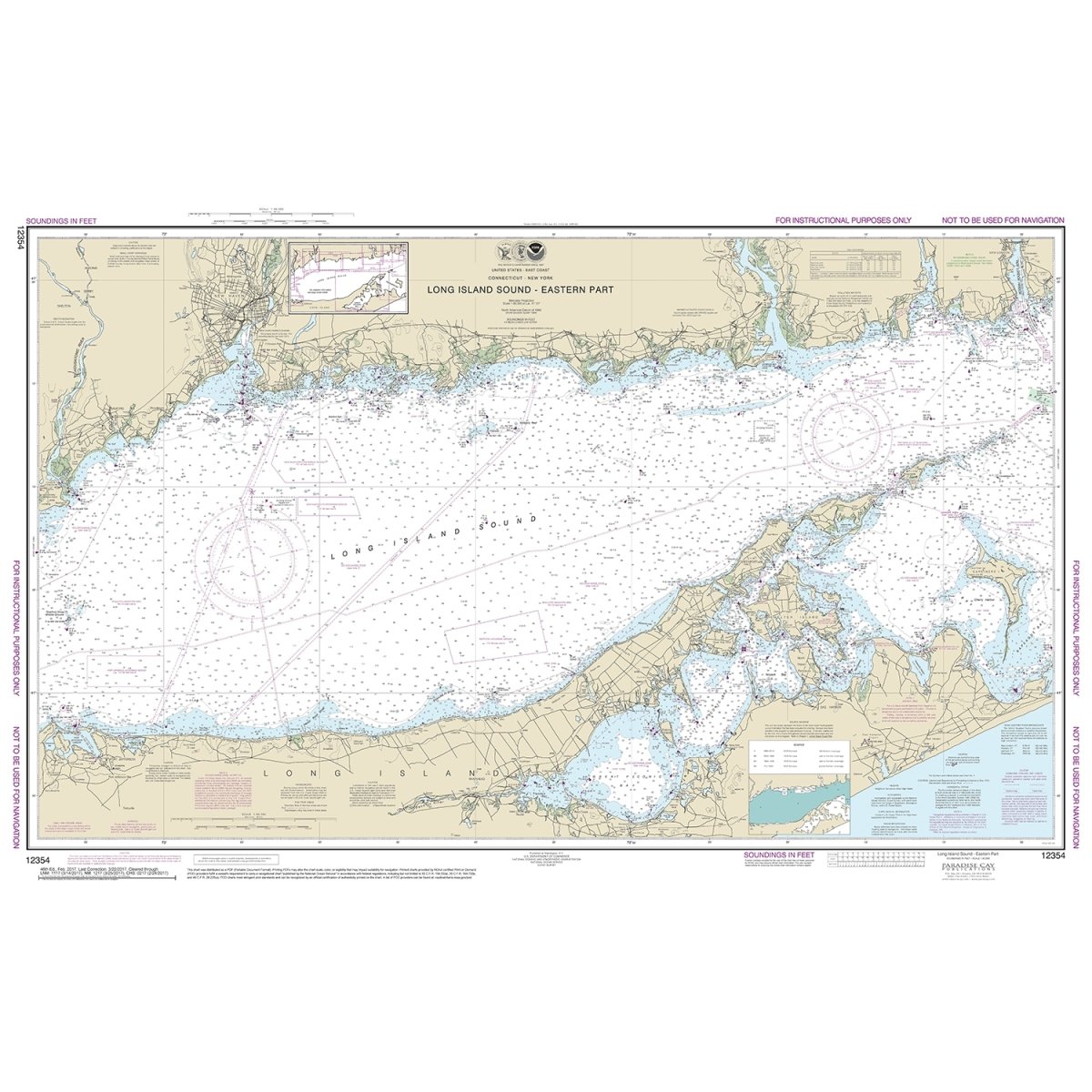 12354TR **Special Mese Version** Long Island Sound Training Chart - Life Raft Professionals