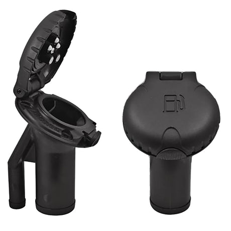 Attwood Deck Fill f/Pressure Relief Systems - Angled Body Scalloped Black Plastic Cap - Life Raft Professionals