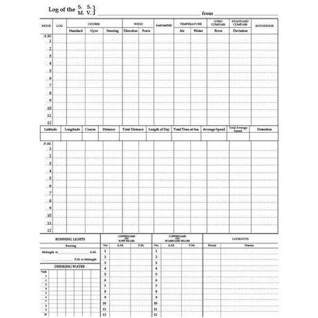 Bridge Log Book (62 day) - Life Raft Professionals