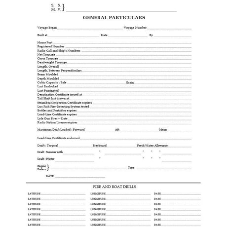 Bridge Log Book (62 day) - Life Raft Professionals