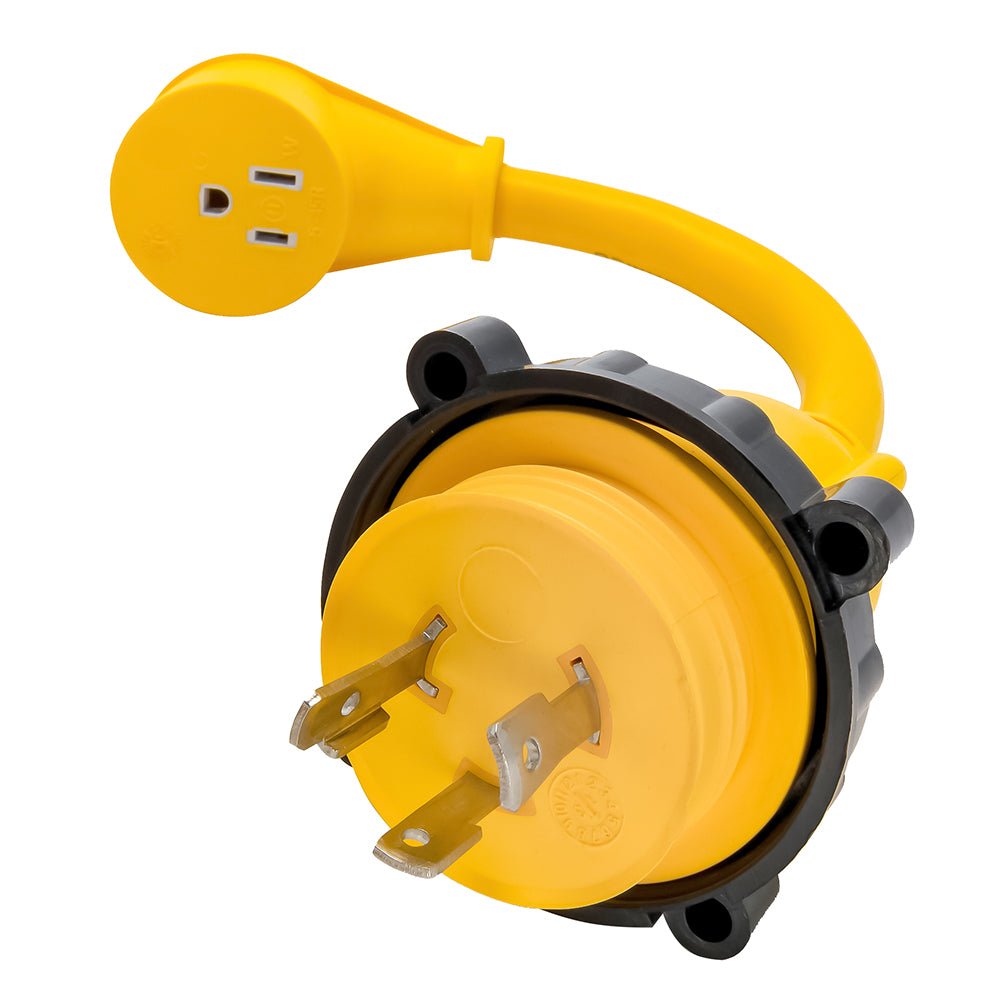 Camco 30AM/15AF Power Grip Marine 12" Dogbone - M-Locking/90F Adapter - Life Raft Professionals