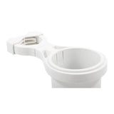 Camco Clamp-On Rail Mounted Cup Holder - Large for Up to 2" Rail - White - Life Raft Professionals