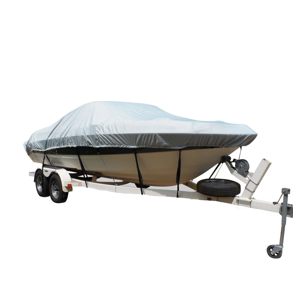 Carver Flex-Fit PRO Polyester Size 11 Boat Cover f/V-Hull Center Console Fishing Boats - Grey - Life Raft Professionals