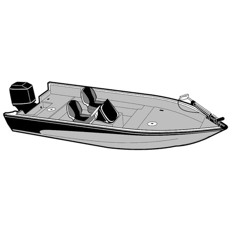 Carver Performance Poly-Guard Styled-to-Fit Boat Cover f/15.5 V-Hull Side Console Fishing Boats - Grey - Life Raft Professionals