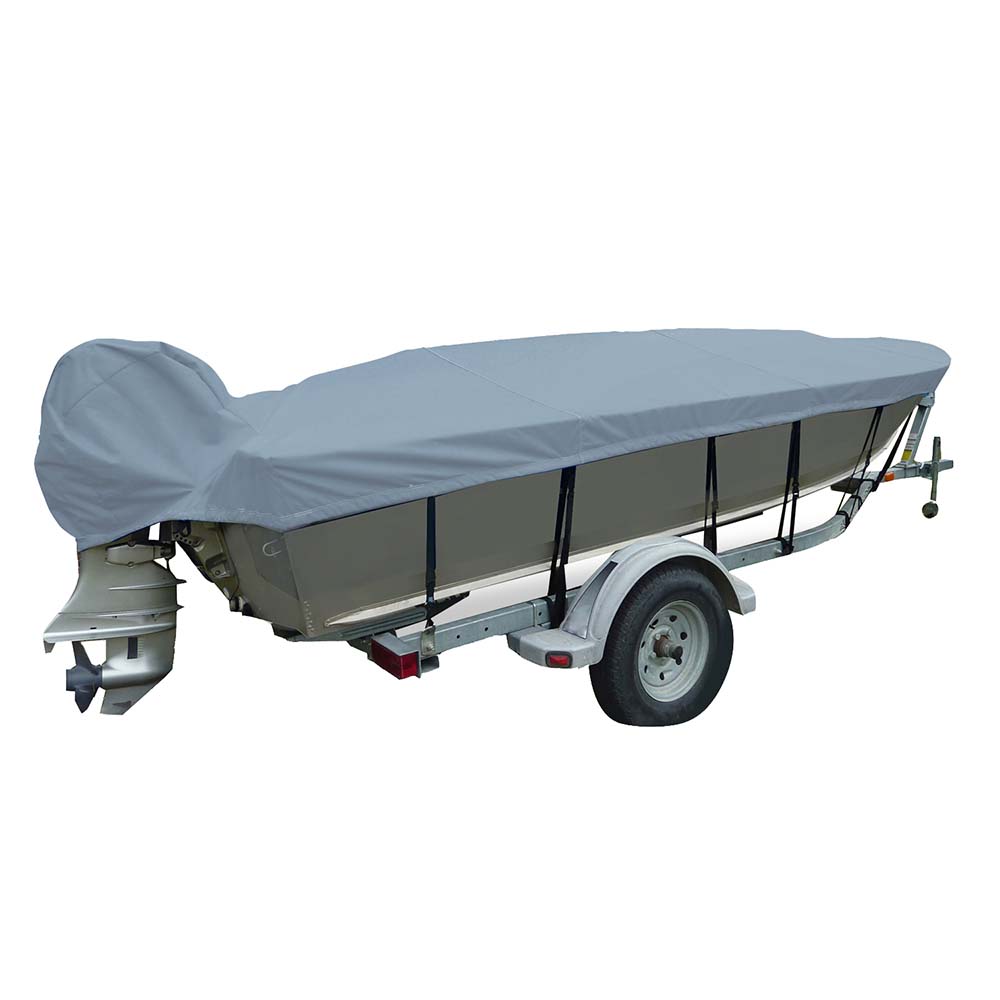 Carver Poly-Flex II Narrow Series Styled-to-Fit Boat Cover f/15.5 V-Hull Fishing Boats - Grey - Life Raft Professionals