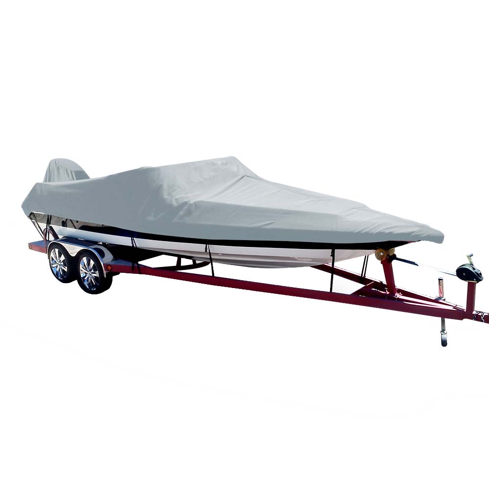Carver Poly-Flex II Styled-to-Fit Boat Cover f/16.5 Ski Boats with Low Profile Windshield - Grey - Life Raft Professionals