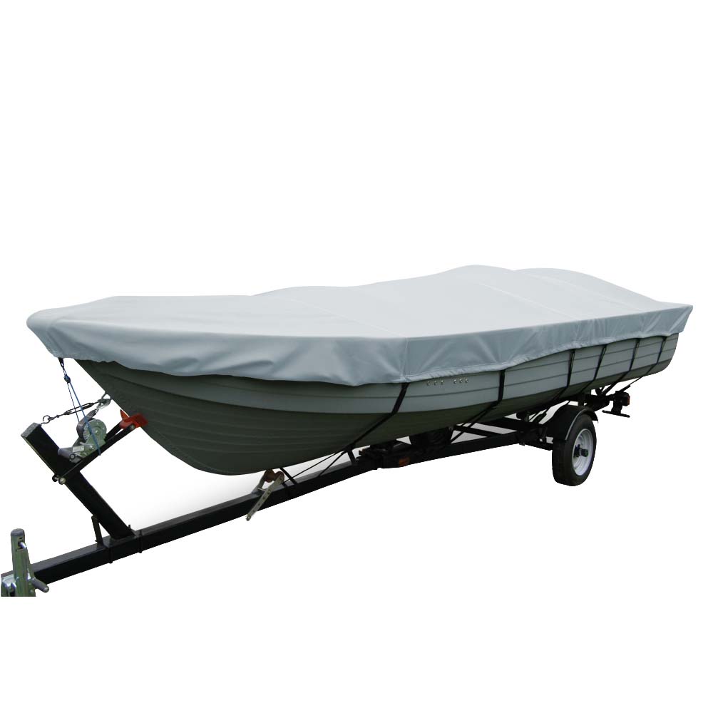 Carver Poly-Flex II Wide Series Styled-to-Fit Boat Cover f/14.5 V-Hull Fishing Boats Without Motor - Grey - Life Raft Professionals