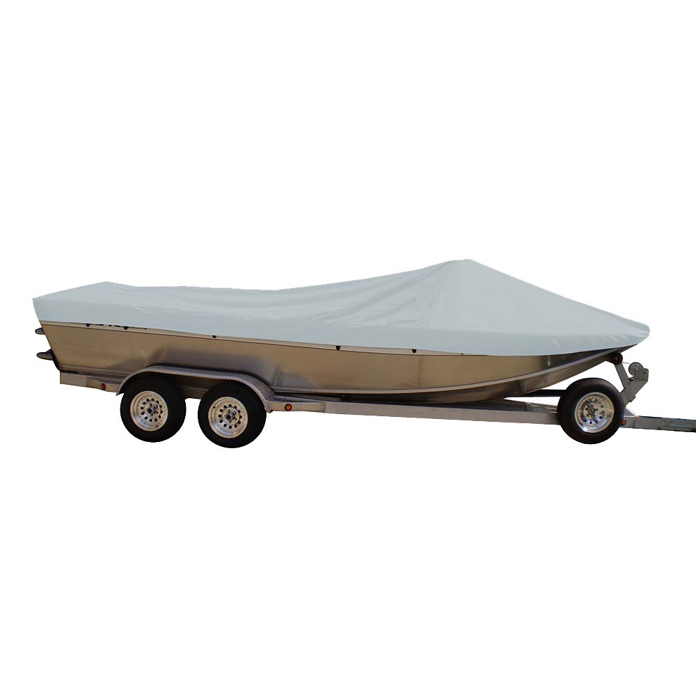 Carver Sun-DURA Extra Wide Series Styled-to-Fit Boat Cover f/21.5 Sterndrive Aluminum Boats w/High Forward Mounted Windshield - Grey - Life Raft Professionals