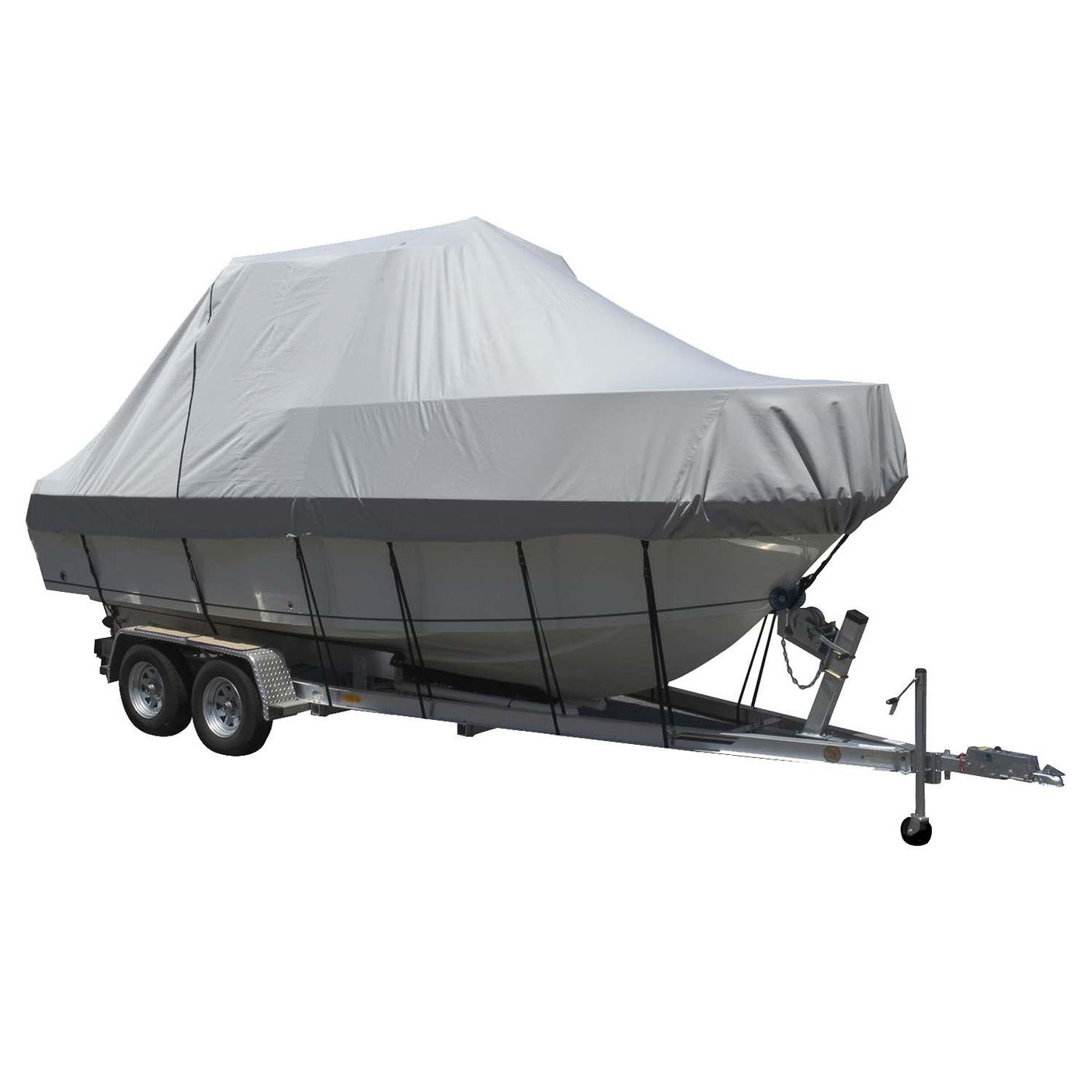 Carver Sun-DURA Specialty Boat Cover f/19.5 Walk Around Cuddy Center Console Boats - Grey - Life Raft Professionals