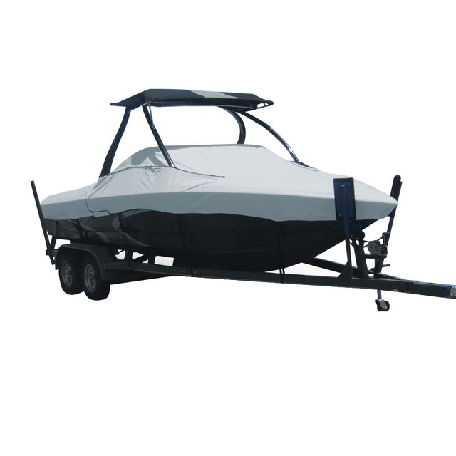 Carver Sun-DURA Specialty Boat Cover f/22.5 Tournament Ski Boats w/Tower - Grey - Life Raft Professionals