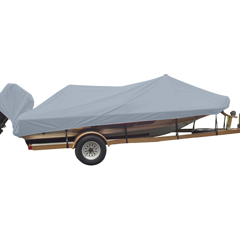 Carver Sun-DURA Styled-to-Fit Boat Cover f/18.5 Wide Style Bass Boats - Grey - Life Raft Professionals