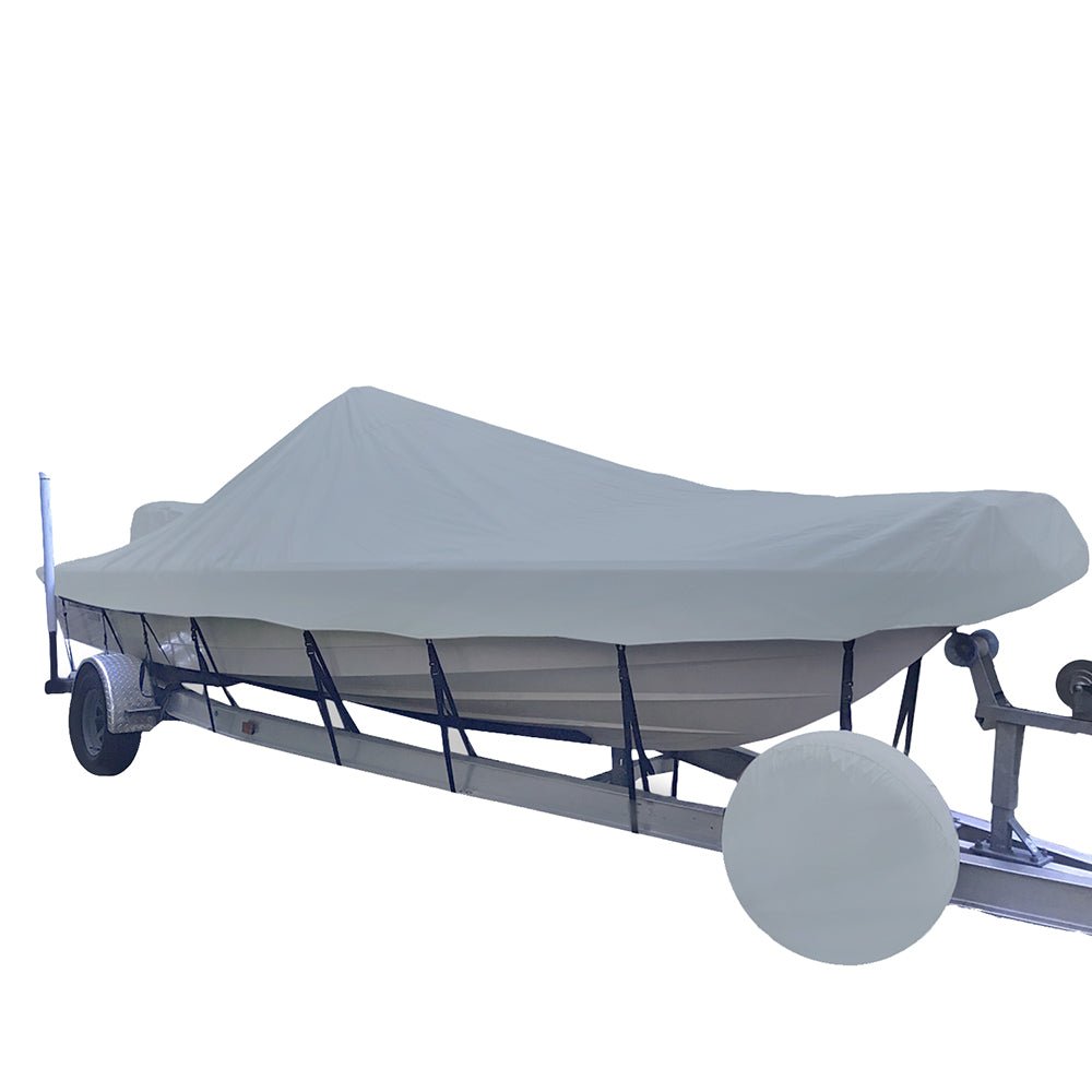 Carver Sun-DURA Styled-to-Fit Boat Cover f/19.5 V-Hull Center Console Shallow Draft Boats - Grey - Life Raft Professionals