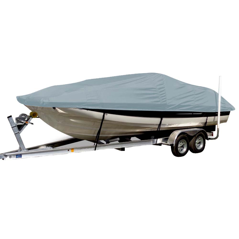Carver Sun-DURA Styled-to-Fit Boat Cover f/21.5 Sterndrive Deck Boats w/Low Rails - Grey - Life Raft Professionals