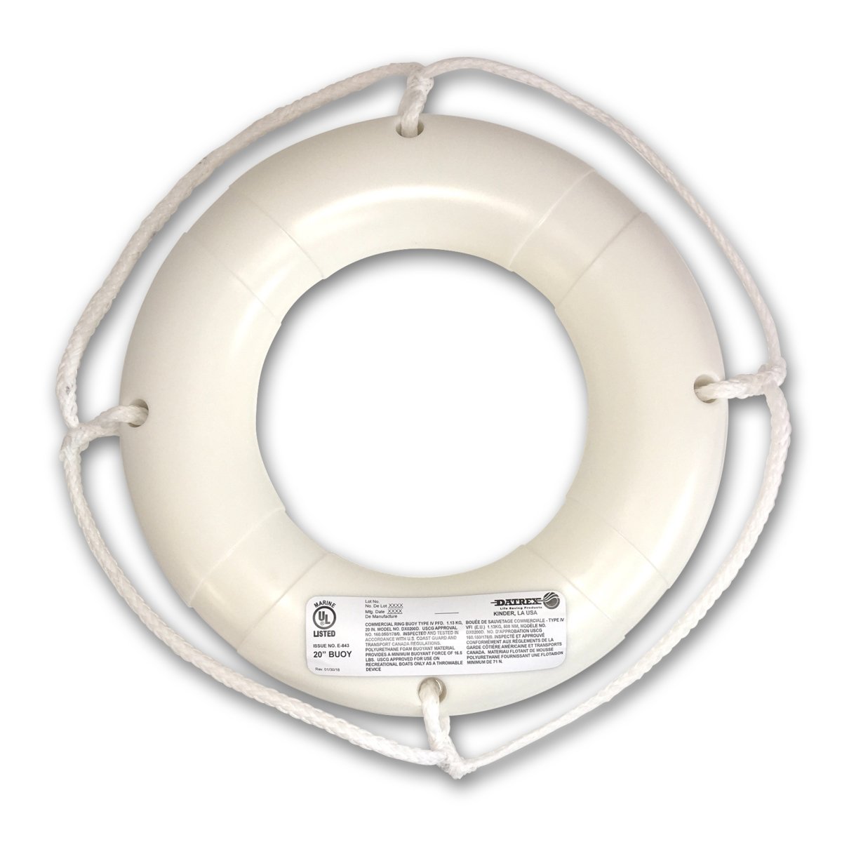 DATREX 20″ Life Ring White USCG Type IV - Life Raft Professionals